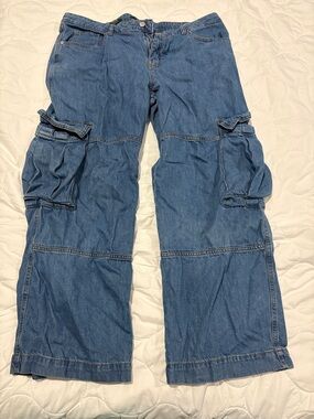 wild fable Light Blue Denim Cargo Jeans